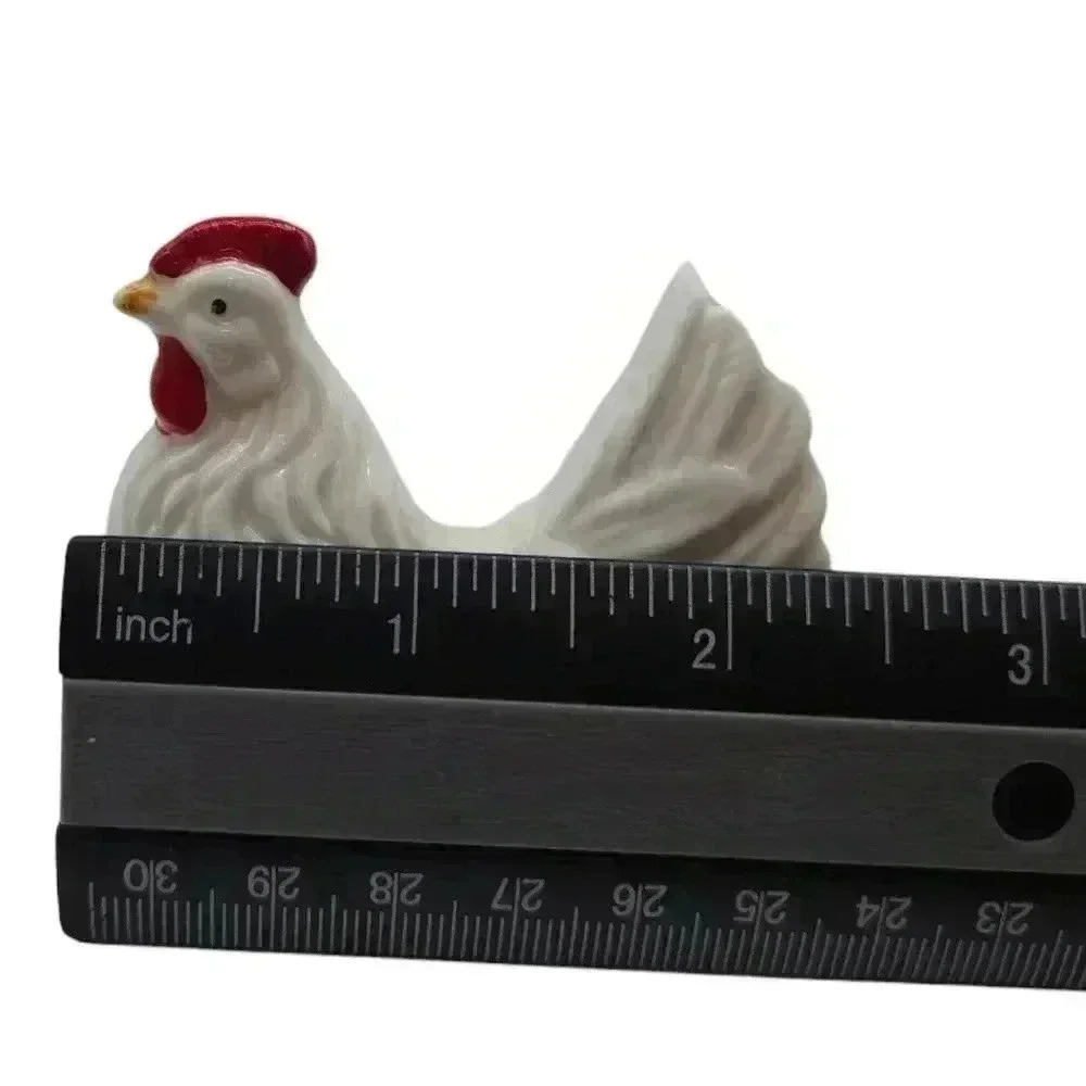 COPY - Vintage White Chicken and Rooster Salt & Pepper Shaker Set - Picture 6 of 7